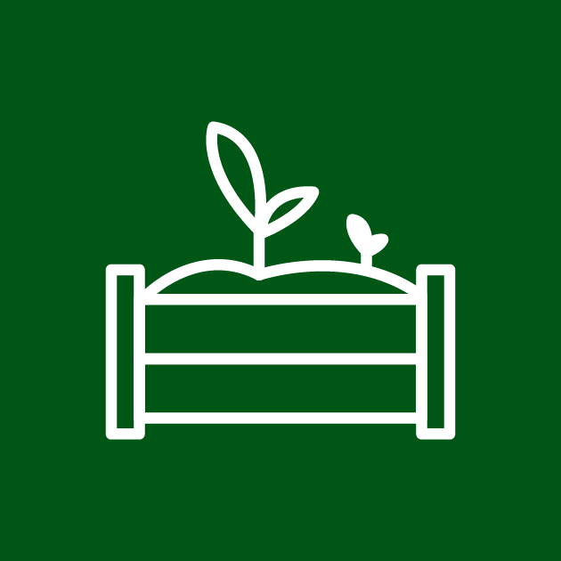 Raised sleeper planting beds