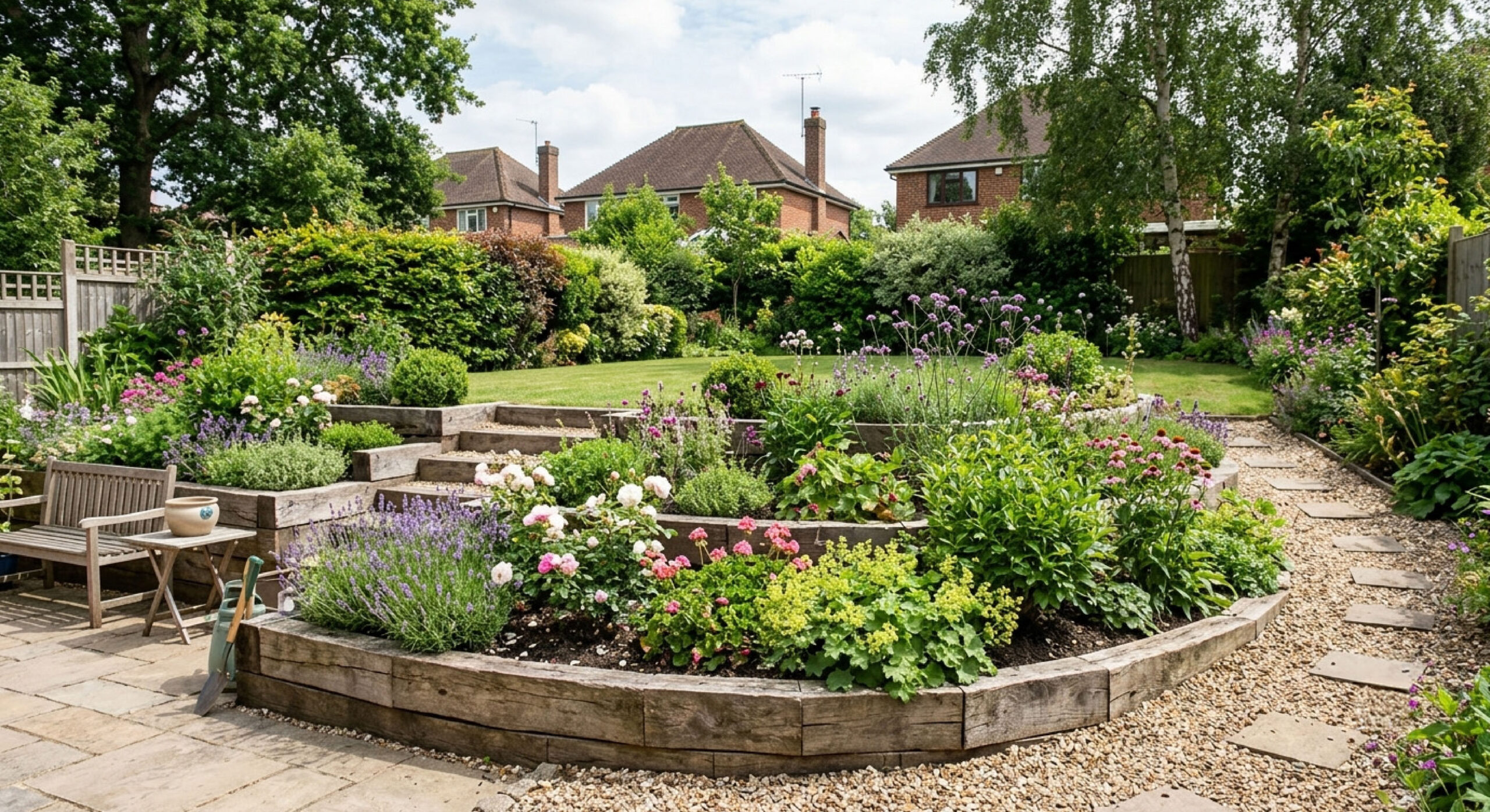 Raised Sleeper Planting Beds Raised sleeper planting beds