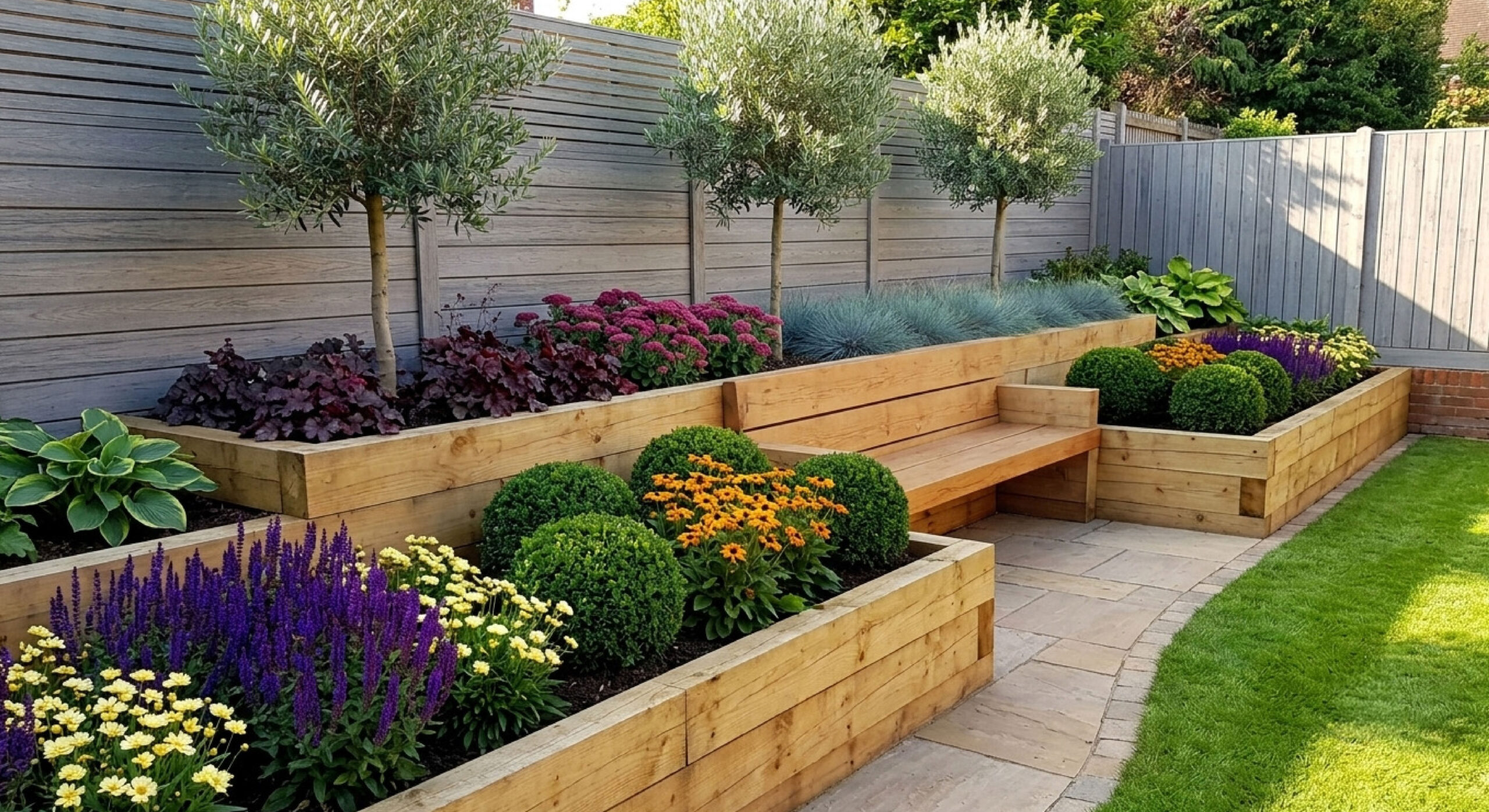 Raised Sleeper Planting Beds Raised sleeper planting beds