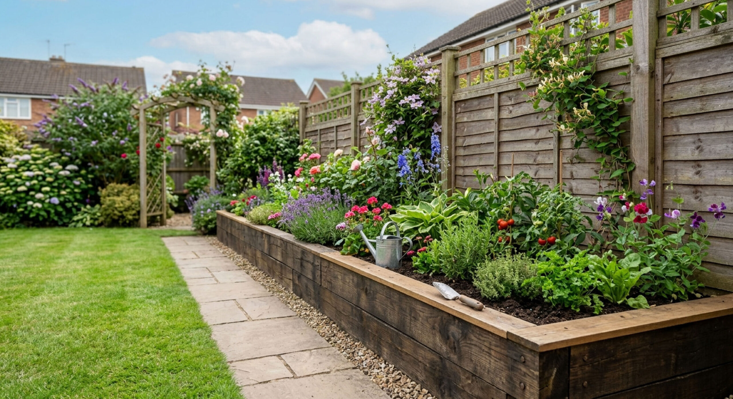 Raised Sleeper Planting Beds Raised sleeper planting beds